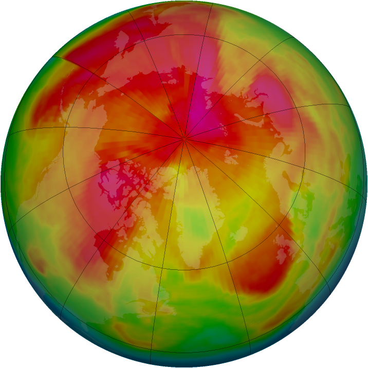 Arctic ozone map for 23 March 1980